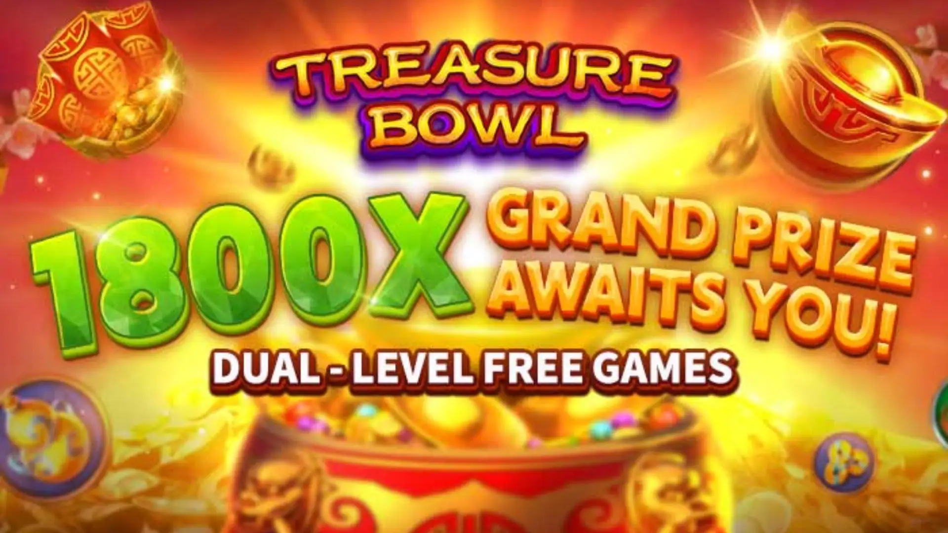 Multiplicadores Treasure Bowl game700 - 7777x Máximo com Tigela Dourada